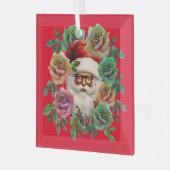 KERSTMAN BLOEMEN KERST CADO GLAS ORNAMENT (Voorkant links)
