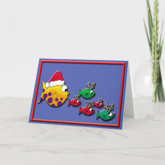 Kerstman Blowfish Feestdagen Kaart
