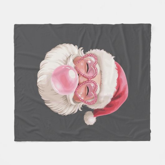 Kerstman Blowing Bubble Kerstmis Grappige Kerstmis Fleece Deken (Voorkant (Horizontaal))