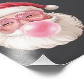 Kerstman Blowing Bubble Kerstmis Grappige Kerstmis Foto Afdruk (Hoek)