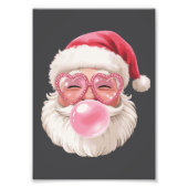Kerstman Blowing Bubble Kerstmis Grappige Kerstmis Foto Afdruk (Voorkant)