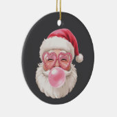 Kerstman Blowing Bubble Kerstmis Grappige Kerstmis Keramisch Ornament (Rechts)