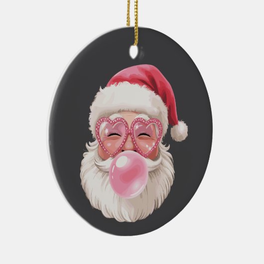 Kerstman Blowing Bubble Kerstmis Grappige Kerstmis Keramisch Ornament (Rechts)