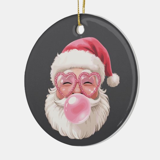 Kerstman Blowing Bubble Kerstmis Grappige Kerstmis Keramisch Ornament (Links)