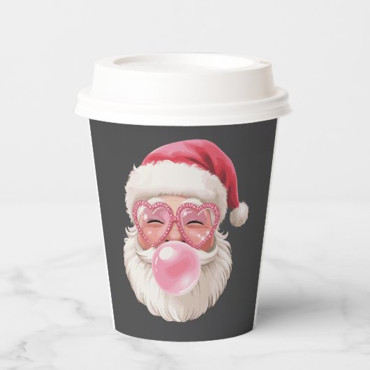 Kerstman Blowing Bubble Kerstmis Grappige Kerstmis Papieren Bekers (Voorkant)