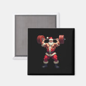 Kerstman bodybuilding Kerst gym Magneet (Voorkant / Achterkant)