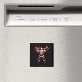 Kerstman bodybuilding Kerst gym Magneet (Insitu (Vaatwasser))
