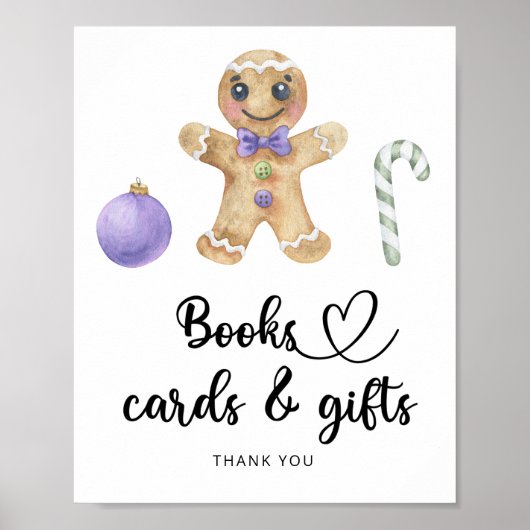 Kerstman - boeken kaarten en cadeaus poster (Voorkant)