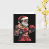 Kerstman Boksen en MMA - Kerst Boksen Kaart (Gele Bloem)