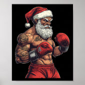 Kerstman Boksen en MMA - Kerst Boksen Poster (Voorkant)