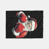 Kerstman Boksen - Kerstman met Bokshandschoen Fleece Deken (Voorkant (Horizontaal))