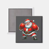 Kerstman Boksen Speler Bokser Vrolijk Kerstfeest X Magneet (Voorkant / Achterkant)