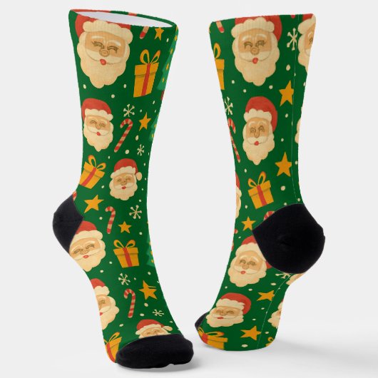 Kerstman, Bomen & Kerstpatroon Sokken (Gebogen)