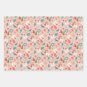 Kerstman bomen Sterren Wrapping Paper Set (Voorkant)