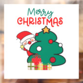 Kerstman Boom en Geschenken Raamsticker (Vel 2)