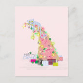 Kerstman Boom Kerstkaart Briefkaart (Voorkant)