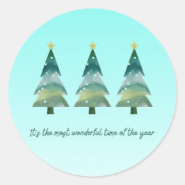 Kerstman & Boom Magie – Kerststickers & Uitnodigin Ronde Sticker