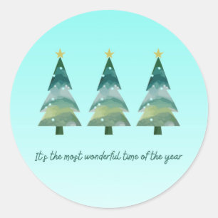 Kerstman & Boom Magie – Kerststickers & Uitnodigin Ronde Sticker
