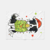 Kerstman Border Collie Kerst Border Collie Hond Mo Fleece Deken (Voorkant (Horizontaal))