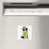 Kerstman Border Collie Kerst Border Collie Hond Mo Magneet (Insitu (Vaatwasser))