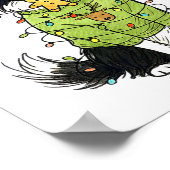 Kerstman Border Collie Kerst Border Collie Hond Mo Poster (Hoek)