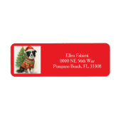 Kerstman Border Collie Kerst Retouradres Etiket (Voorkant)