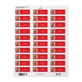 Kerstman Border Collie Kerst Retouradres Etiket (Full Sheet)