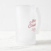 Kerstman “Bottoms Up” Grappig Kerstfeest Cadeau Matglas Bierpul (Voorkant rechts)