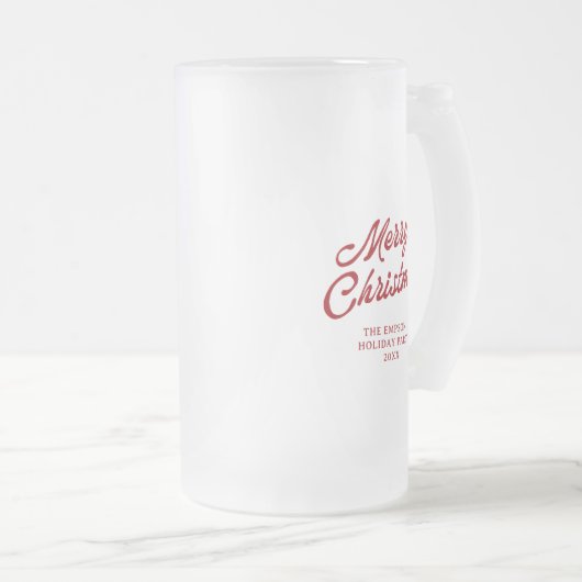 Kerstman “Bottoms Up” Grappig Kerstfeest Cadeau Matglas Bierpul (Voorkant rechts)