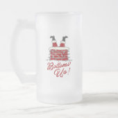 Kerstman “Bottoms Up” Grappig Kerstfeest Cadeau Matglas Bierpul (Links)