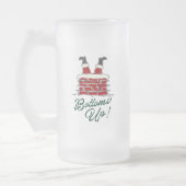 Kerstman “Bottoms Up” Grappig Kerstfeest Cadeau Matglas Bierpul (Links)