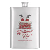 Kerstman Bottoms Up Grappige Kerstvakantie Feest Flacon (Voorkant)