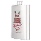 Kerstman Bottoms Up Grappige Kerstvakantie Feest Flacon (Links)