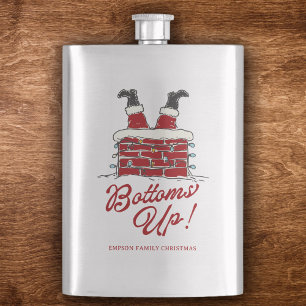 Kerstman Bottoms Up Grappige Kerstvakantie Feest Flacon