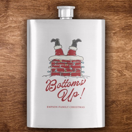 Kerstman Bottoms Up Grappige Kerstvakantie Feest Flacon