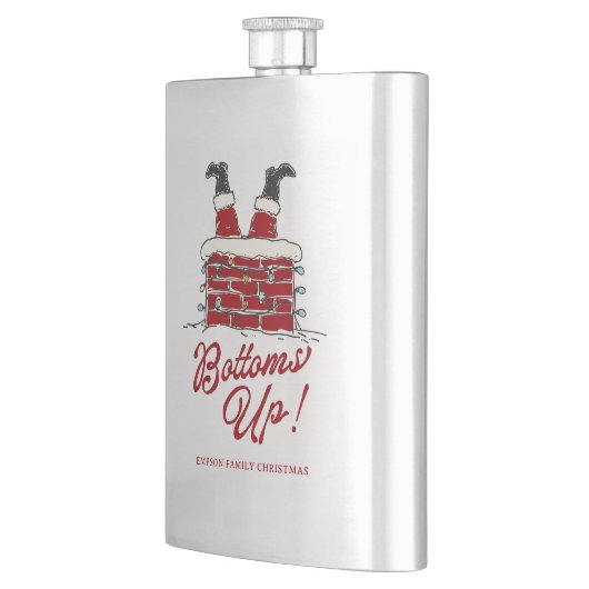Kerstman Bottoms Up Grappige Kerstvakantie Feestje Flacon (Links)