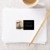 Kerstman boven Parijs Kerstlabel Etiket (Insitu)