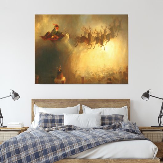  Kerstman boven Rhode Island Canvas Afdruk (Insitu (Slaapkamer))