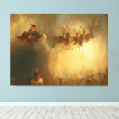  Kerstman boven Rhode Island Canvas Afdruk (Insitu (Houten vloer))