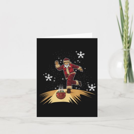 Kerstman Bowling - Kerstcadeau voor je bowling Kaart (Voorkant)