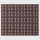 Kerstman Bowling Patroon Cadeaupapier (Vlak)