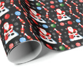 Kerstman Bowling Patroon Cadeaupapier (Rol Hoek)