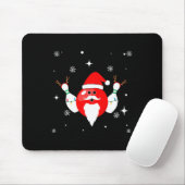 Kerstman bowling team in het huis muismat (Met muis)