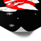 Kerstman bowling team in het huis poster (Hoek)