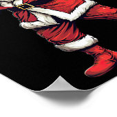 Kerstman Boxer Boksen Kickboksen Kerstmis Xmas Poster (Hoek)
