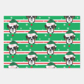 Kerstman Boxer Hond Sneeuwvlok Inpakpapier Vel (Voorkant 3)