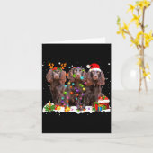 Kerstman Boykin Spaniel Hond Mooi Rendier Kerstmis Kaart (Gele Bloem)