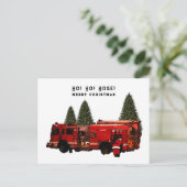 Kerstman brandweer briefkaart (Staand voorkant)