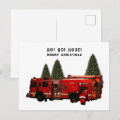 Kerstman brandweer briefkaart (Voorkant / Achterkant)