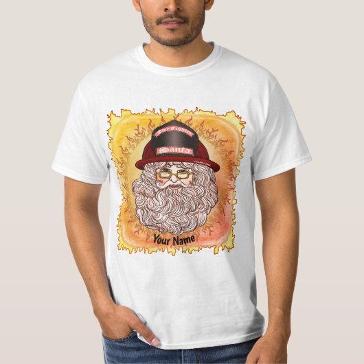 Kerstman brandweerman t-shirt (Voorkant)